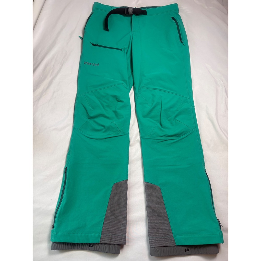 Marmot Softshell Hiking Pants Womens 10 Green Excellent E85490 Mountaineering